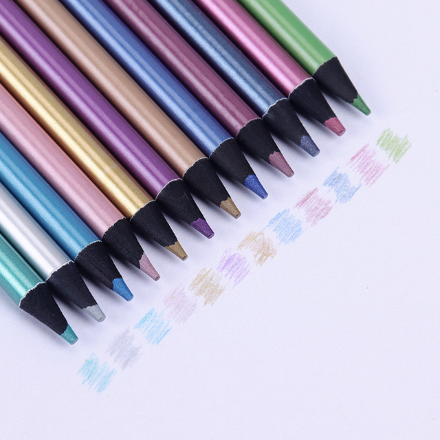 Sets Metallic Color Pencils, 12 Metallic Colored Pencil